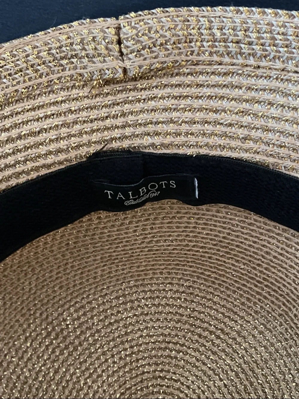 Talbots Gold and Tan Cloche Hat